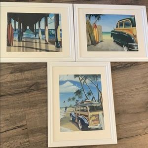 Framed surf artwork